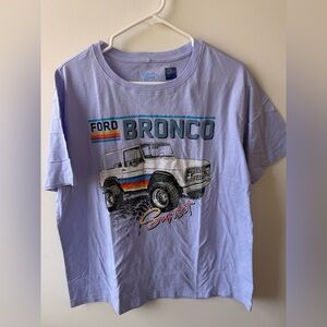 Ford Woman’s Oversized Light Purple Bronco Sunset Graphic Tee